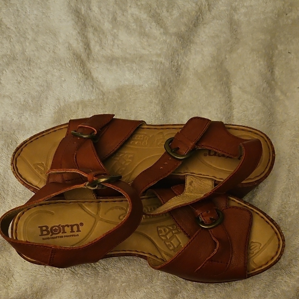Born Chestnut Leather Sandals